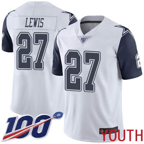 Youth Dallas Cowboys Limited White Jourdan Lewis 27 100th Season Rush Vapor Untouchable NFL Jersey
